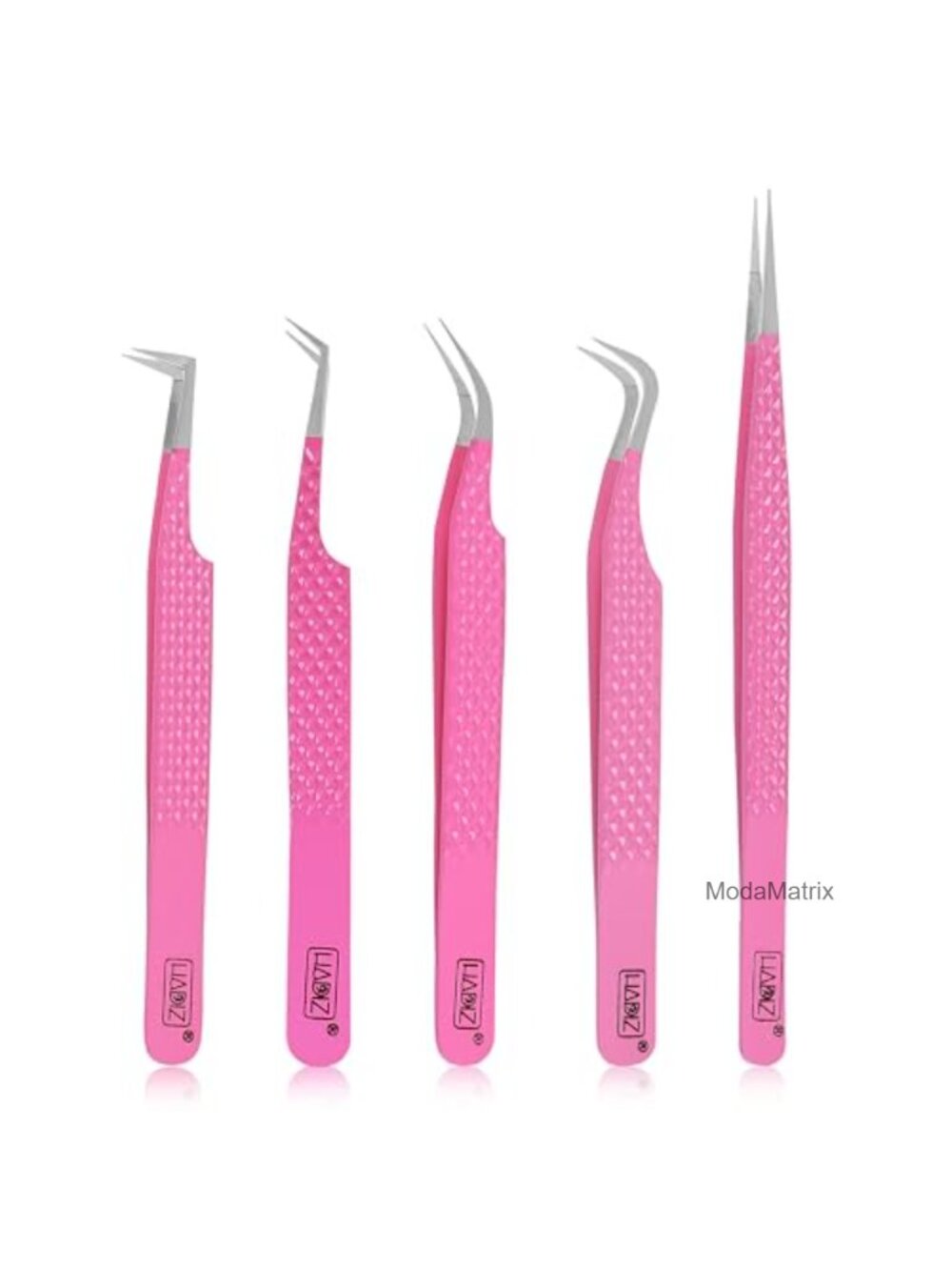 Fiber Tip Eyelash Extension Tweezers Set Stainless Steel Lash Tools